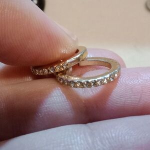 Shimmer stone hoops